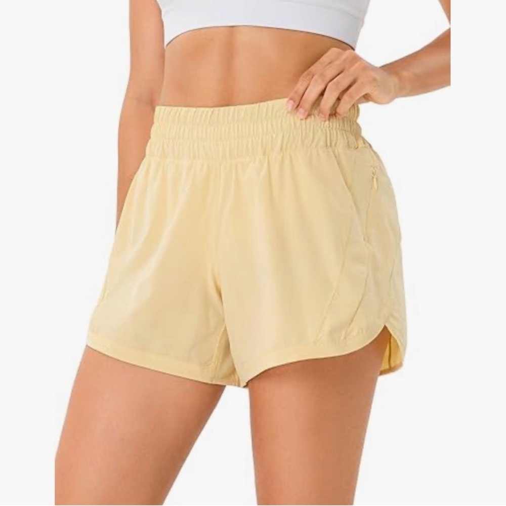 Women's Yellow Athletic Shorts
